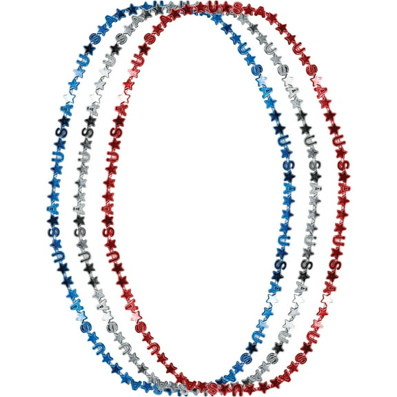USA Plastic Necklaces 3 Count