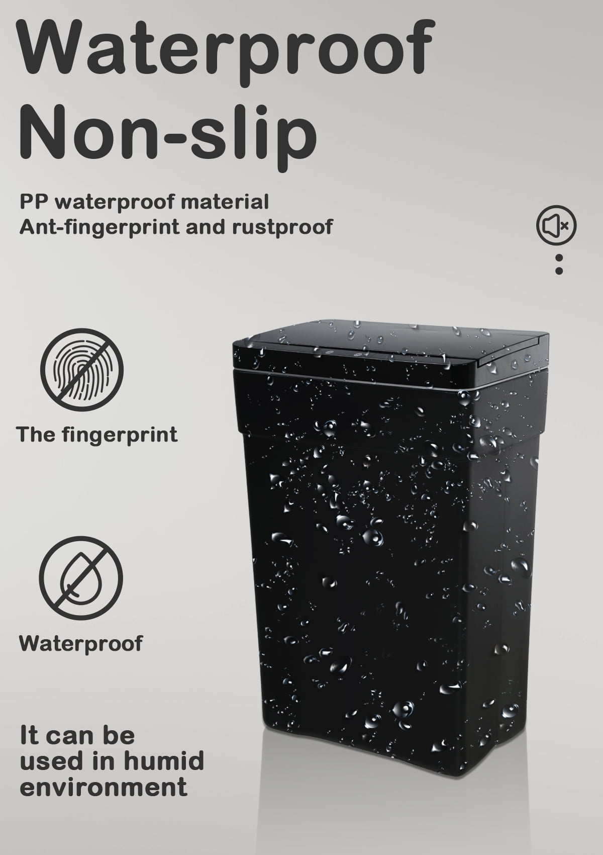 CL.HPAHKL13 Gallon Kitchen Trash Can Automatic Kitchen Trash Can Touch Free High-Capacity Garbage Can with Lid for Bedroom Home Office 50 Liter&nbsp; Bathroom Trash Can