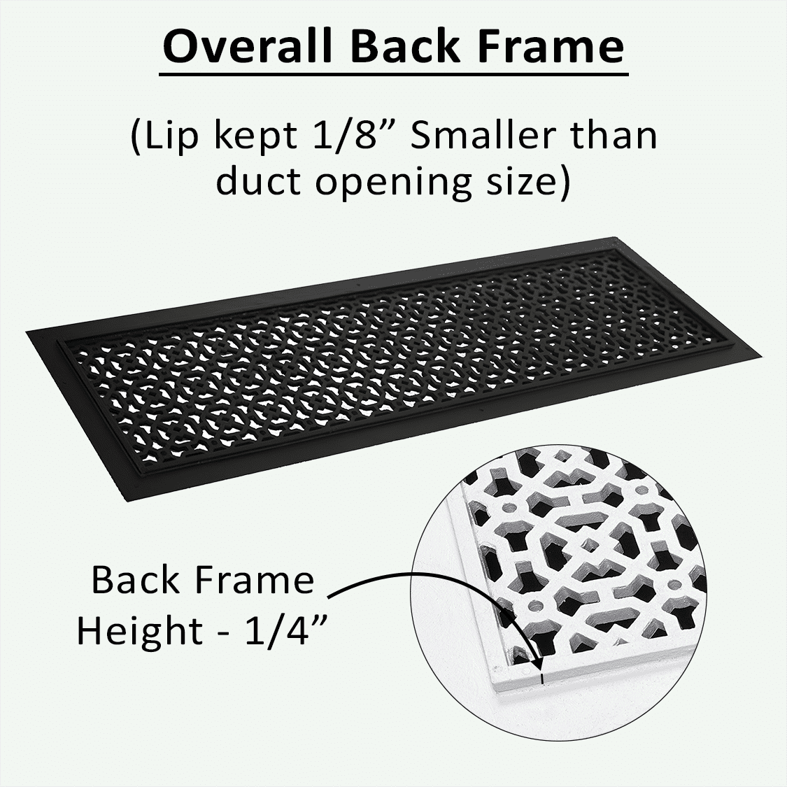 Achtek AIR RETURN 16"x24" Duct Opening (Overall Size 18"x26") | Heavy Cast Aluminum Air Grille HVAC Duct || Powder Coated