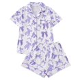 thumbnail image 2 of Pajamas Set for Women Short Sleeve Sleepwear Button Down Pjs Soft 2 Piece Lounge Sets, 2 of 6