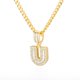 thumbnail image 1 of Collar con letras iniciales de Bling Savage para mujer, colgante de acero inoxidable 26 AZ, collar de cadena de hielo brillante, joyería de Hip Hop para hombres Tan Jianjun  unisex, 1 of 2