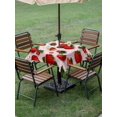 thumbnail image 4 of Outdoor Tablecloths with Umbrella Hole & Zipper, Pink Strawberry 54x54 Inch Square Tablecloths, Spring Floral Watercolor Summer Botanical Waterproof Table Cloth, Patio/Pool/Picnic Table Covers, 4 of 8