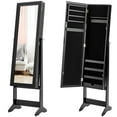 thumbnail image 4 of Gymax Vanity Mirror Tilting Jewelry Cabinet Organizer Storage Box Black, 4 of 10
