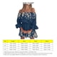 thumbnail image 4 of Vestido con hombros descubiertos y estampado floral para mujer, manga larga con volantes, cintura alta, túnica con volantes, vestido fluido de línea A 1# XL, 4 of 5