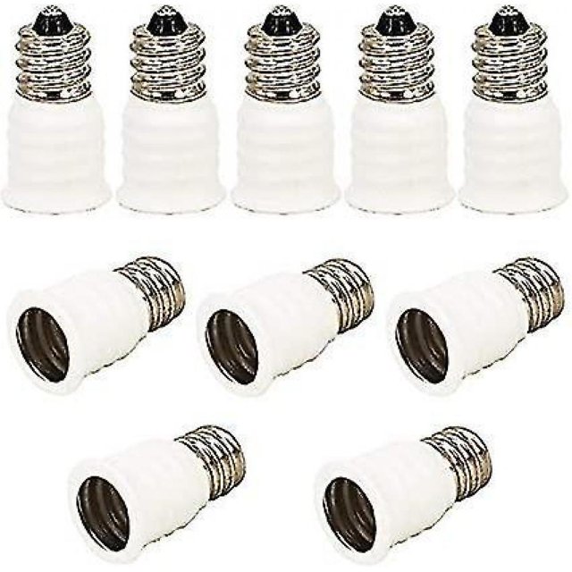 10 piezas Adaptador E12 WEIHJMXG base de lámpara E12 a E14 convertidor