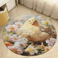 thumbnail image 5 of Rooster Vintage Barn Colorful Flowers Round Small Area Rug, Print Non Slip Washable Floor Mat, Soft Throw Rug for Living Room, Powder Room Entryway, Bathroom, Bedside, 5 of 7