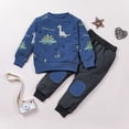 thumbnail image 2 of Youmylove Kids Pajamas Toddler Baby Boys Cartoon Dinosaur Printed Tops Pants Pajamas Outfits Sets, 2 of 9