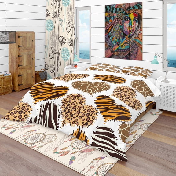 Designart 'Animal Print Style' Tropical Duvet Cover Set