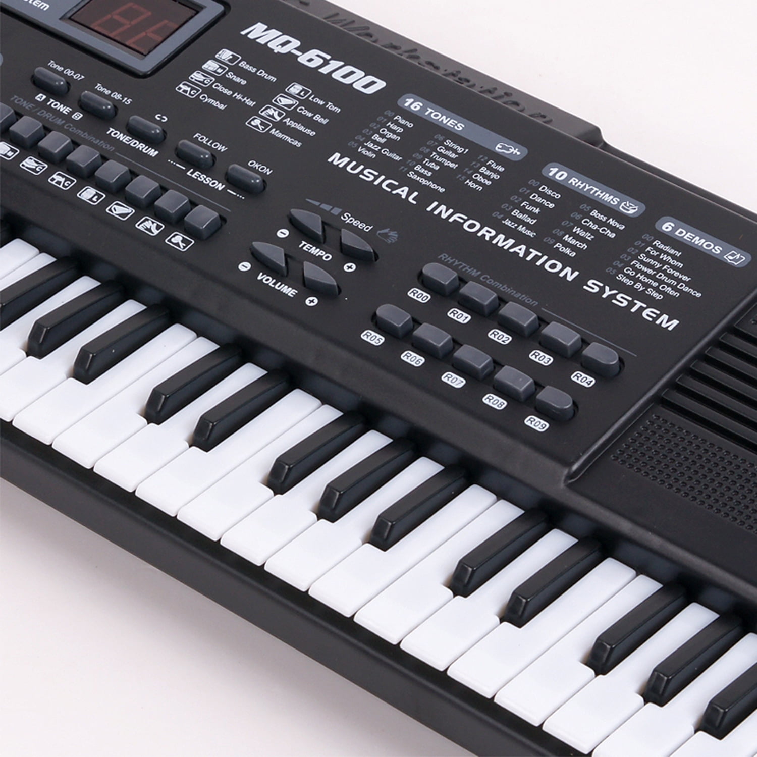 Moosiker 61 Key Keyboard Piano, Electric Piano Music Keyboard with Teaching Mode, Microphoneand USB Cable, Toy Christmas Birthday Gifts for Kids Beginners
