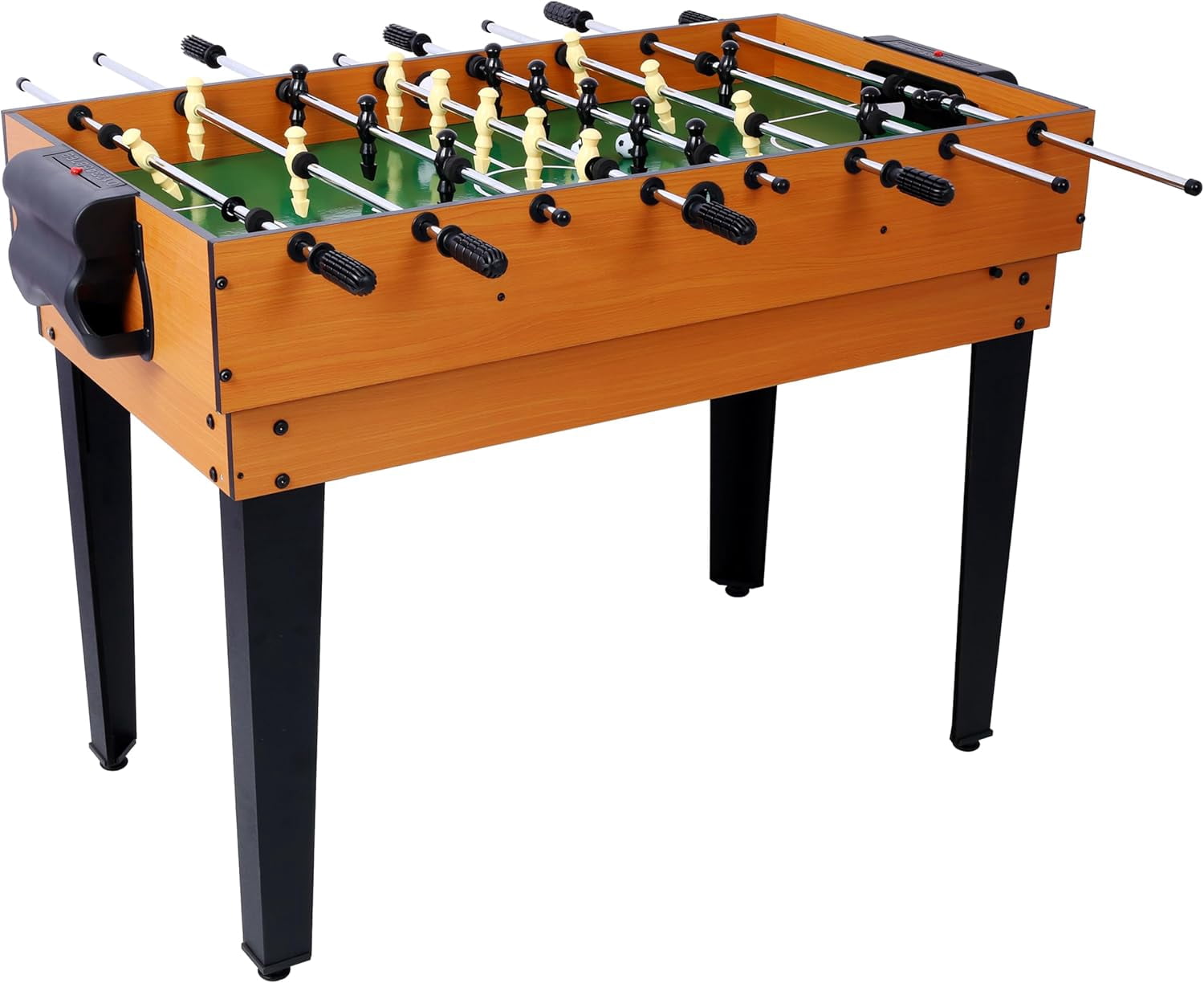 43“ Upgrade 5-in-1 Multi-Game Table - Billiards, Push Hockey, Foosball, Ping Pong, and Basketball brown /red