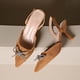 thumbnail image 4 of Correas de Zapato para Tacones Mujeres Punta Del Dedo Del Pie Más Tamaño Arco Embellecido Sandalias de Tacón Alto, Tacones con Arco en la Espalda Primavera Verano Elegante, 4 of 9