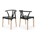 thumbnail image 1 of Plastic Dining Chair Set of 2 - Modern Style , Y-Shaped Wishbone Design in Premium Plastic and Durable Beechwood Legs, Lightweight and Portable Perfect for Indoor Dining and Kitchen Seating, 1 of 7