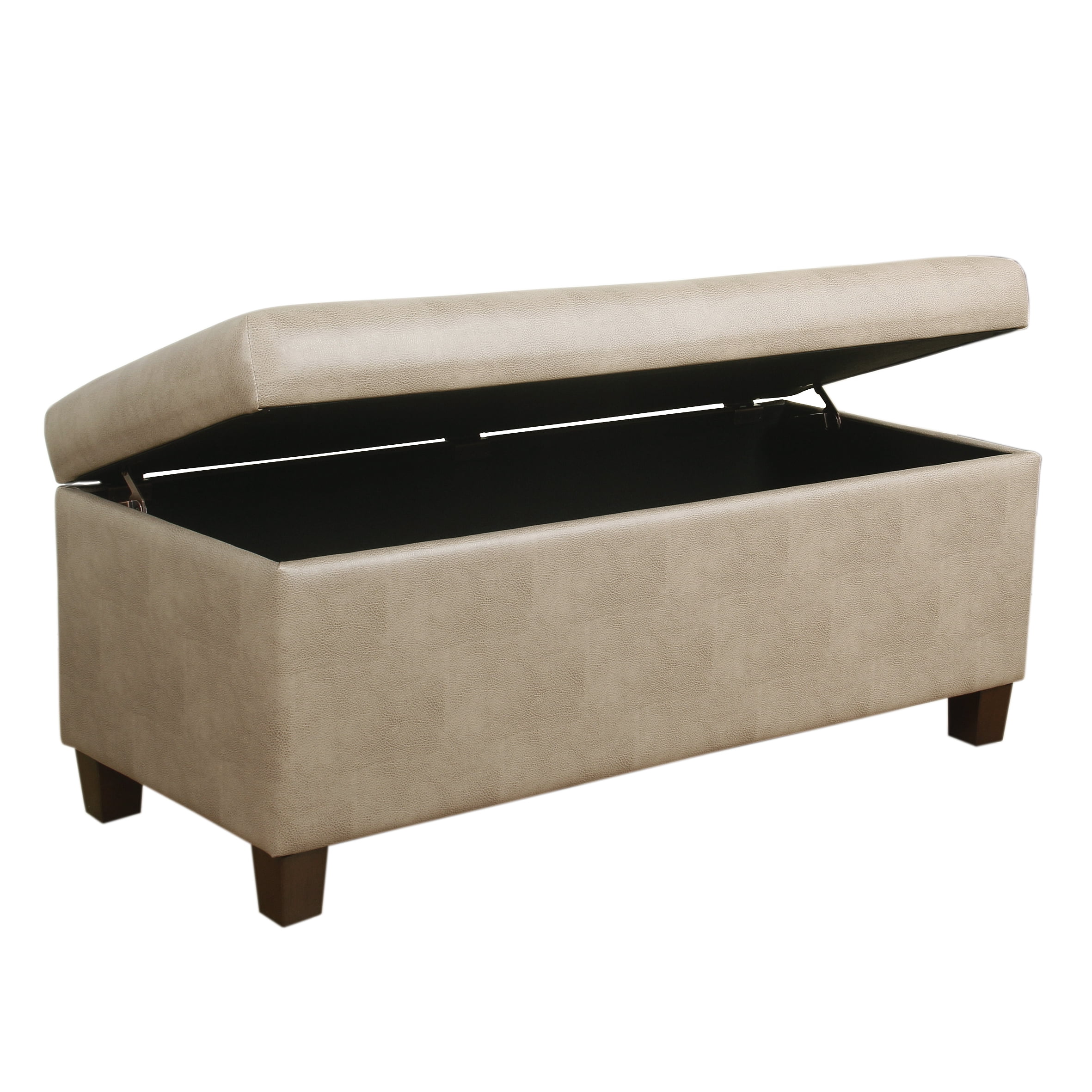 Homepop Large Faux Leather Storage Bench Walmart Com