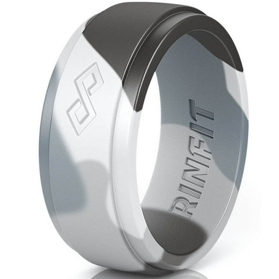 Rinfit Silicone Wedding Ring for Men - Soft Rubber Wedding Band Replacement - Infinity Collection