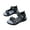 Grey, variant on Sandals For Boys Teen Pool Letter Print Double Buckle Open Toe Summer Flat Brown Sandal Size 7-8 Years