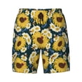 thumbnail image 4 of Lsque Mens Swim Trunks Sunflowers Pattern - Bathing Suit Compression Liner - Beach Swim Shorts Swimwear - (S-3XL) - Stretch Quick Dry -XX-Large, 4 of 9