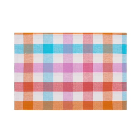 Cabana Plaid Gingham Check Placemat Set of 6 13" x 19"