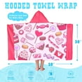 thumbnail image 5 of Girls Hooded Beach Towels for Kids Ages 4-8 ,Candy Cake Theme Kids Hooded Bath Towels Wrap for Toddler Teen Girls 30x50 inch Quick Dry Pink Toddler Towel Girl Perfect for Beach Pool Swimming, 5 of 7