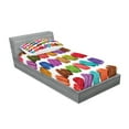 thumbnail image 2 of Ambesonne Colorful Fitted Sheet & Pillow Sham Set, Coffee Shop Cookies, Twin, Multicolor, 2 of 2