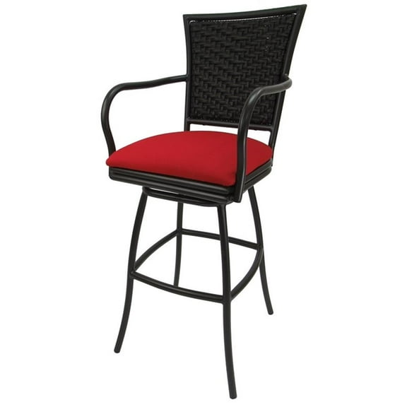 Afuera Living Outdoor Extra Tall Patio Bar Stool 34" Black - Red
