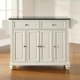 thumbnail image 2 of Kingfisher Lane Solid Black Granite Top Kitchen Island in White, 2 of 5