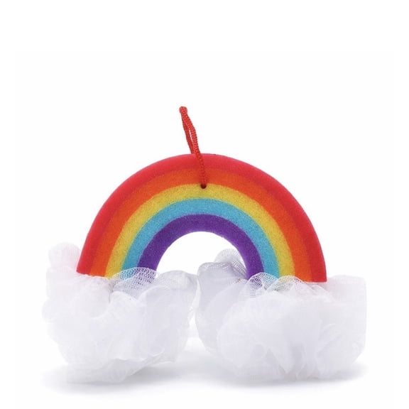 Sweet Hearts Rainbow Cloud Bath Sponge Loofah for Kids & Adults, Soft Colorful Exfoliating Shower Pouf