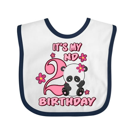 

Inktastic It s My Second Birthday with Panda Bear Gift Baby Girl Bib