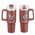 thumbnail image 3 of SERENGETI Silver Tabby Cat 40 Oz Stainless Steel Tumbler with Handle and Straw for Pet Lovers, 3 of 6