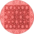 thumbnail image 1 of Ahgly Company Indoor Round Oriental Red Traditional Area Rugs, 5' Round, 1 of 4