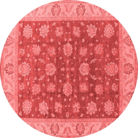 Ahgly Company Indoor Round Oriental Red Traditional Area Rugs, 5' Round