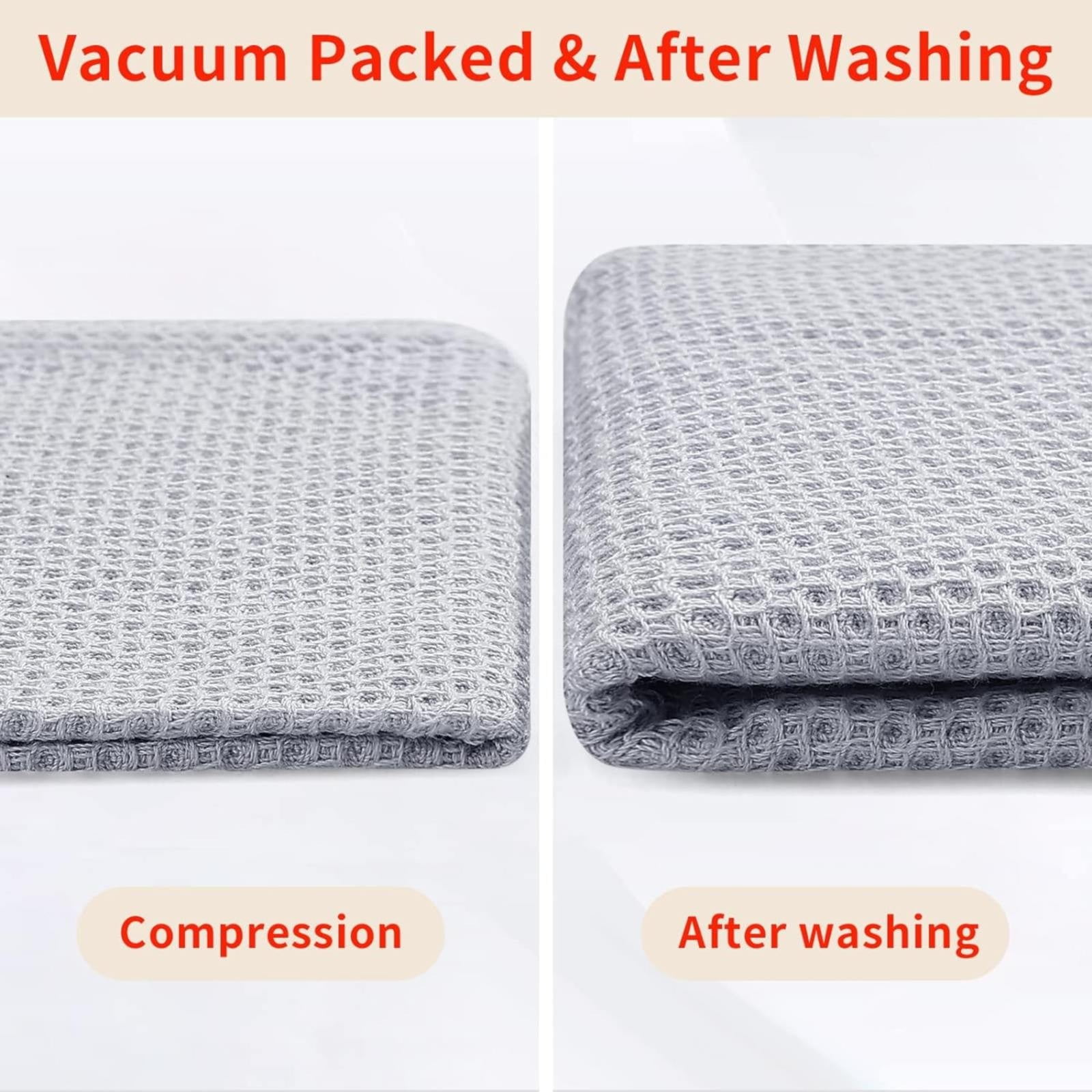 100% Cotton Dish Cloths for Washing Dishes, 4 Pack Waffle Weave Dish Towels,Super Soft Absorbent Cleaning Rags-apple green,13.38x13.38 Inch