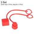 thumbnail image 3 of Unique Bargains 3/4x5/4' ID PVC Flat Face Hydraulic Quick Coupling Dust Cap and Plug Kit, Red 3Set, 3 of 5