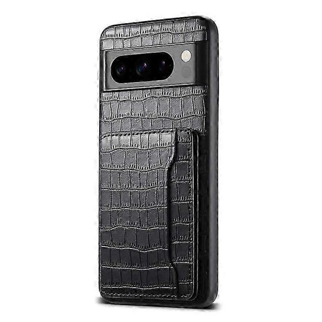 Compatible For Google Pixel 8 Pro Kickstand Case Card Holder Phone Cover Crocodile Texture