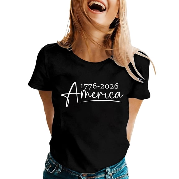 XIAONU Men's Letter Graphic Print Tee Short Sleeve Crew Neck Pullover Top Soft Patriotic Everyday Tshirts