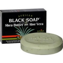 Madina African Black Soap Shea Butter and Aloe Vera, 3.5 oz (Pack of 3)