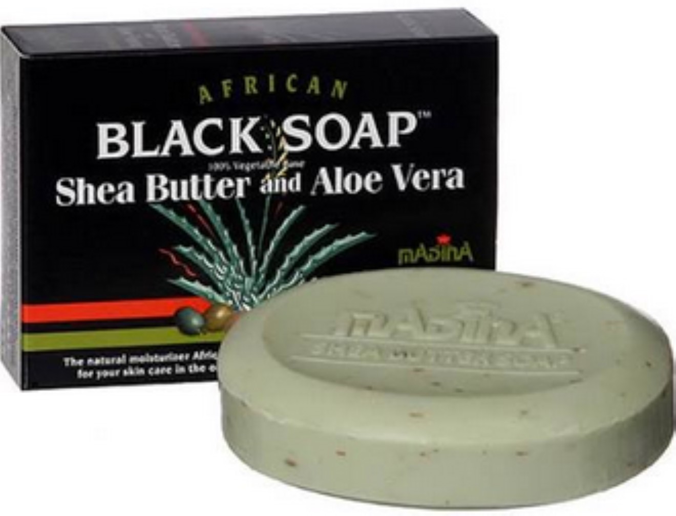 Madina African Black Soap Shea Butter and Aloe Vera, 3.5 oz (Pack of 6 ...
