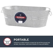 Behrens 1-OV Wash Tub, 7.5 gal Capacity, Steel Galvanized