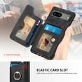 thumbnail image 5 of SaniMore for Google Pixel 6A Wallet Case, [RFID Blocking] Elastic Card Slot Vehicle Magnetic PU Leather Ring Holder & Lanyard Stand Money Pocket Protective Cover for Google Pixel 6A, Black, 5 of 12