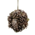 thumbnail image 2 of Northlight 5" Glittery Copper Round Pine Cone and Leaves Hanging Christmas Ornament, 2 of 4