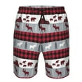 thumbnail image 4 of Naloa Buffalo Plaid Forest Men's Beach Shorts, Surfing shorts, Swim trunks, Quick Dry Swim Trunks for Surfing Beach Fun - Small, 4 of 9
