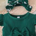 thumbnail image 5 of NOLDARES Girls Dress Short Sleeve Solid Color Tunic A-Line Tiered Swing Dress Cute Summer Party(Green,3-6 Months), 5 of 9