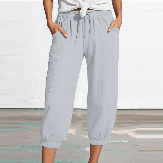 WILLBEST Pantalones Casuales para Mujer, con Bolsillos, Cintura Alta, Lisos, Rectos, Largos, Acampanados, para Comodidad y Estilo Diario. Mediana