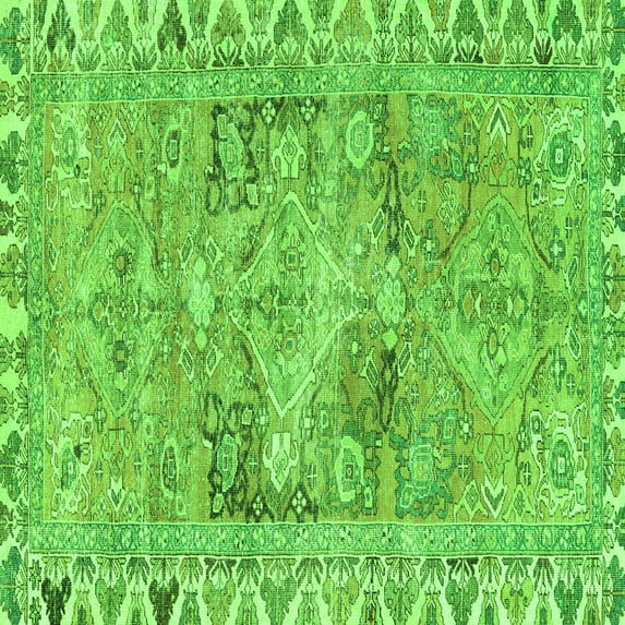 Ahgly Company Indoor Square Persian Green Traditional Area Rugs, 5' Square