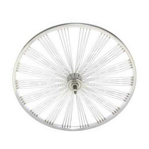 Lowrider 26" Fan 144 Spoke Free Wheel Bicycle Rim, 14G, Chrome