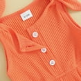 thumbnail image 6 of Bagilaanoe Toddler Baby Girl Summer Jumpsuit Sleeveless Ribbed Bodysuit 6M 12M 18M 24M 3T 4T Kids Knitted One Piece Romper, 6 of 8