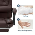 thumbnail image 6 of HOFFREE Executive Office Chair with Massage and Footrest Reclining Ergonomic Office Chair Soft Leather Computer Desk Chairs with High Back Armrest for Home Office, Brown, 6 of 8