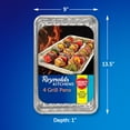 thumbnail image 4 of (4 pack) Reynolds Kitchens Grill Pan, Slotted Aluminum Grill Pans, 13.5 x 9 inch, 4 Count, 4 of 8