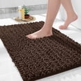 thumbnail image 1 of Alfombra de baño Yimobra Soft Shaggy Chenille, 80 x 50 cm, color marrón, 1 of 9