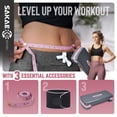 thumbnail image 2 of SAKAE Aerobic Step Platform Set with Waist Trimmer & Measuring Tape, Exercise Steppers for Home Gym Exercise Fitness, Adjustable Height 2 Level Risers Workout Step Platform Trainer, Pink, 2 of 9