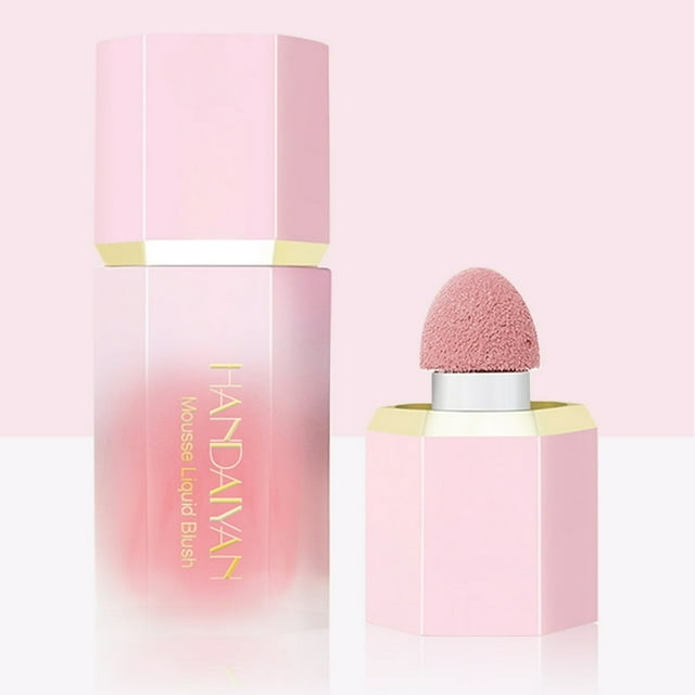 Gel Blush Liquide Longue Durée Blush Facial Rouge avec Éponge pour Ombre à Paupières Visage